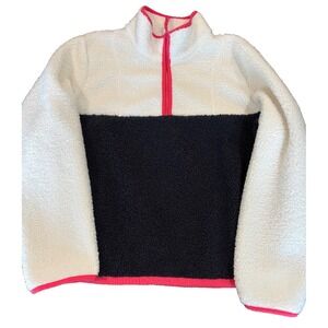 NWOT T for Talbots Womens' XL Half Zip Fleece Jacket colorblock, standup collar
